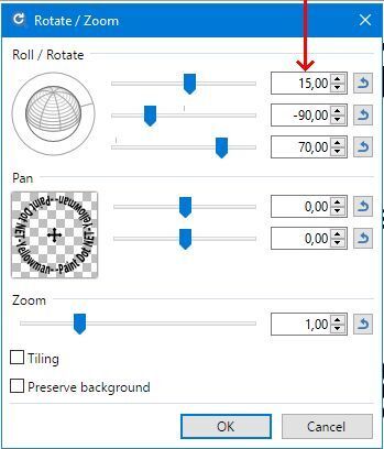 Incremento valore rotatezoom