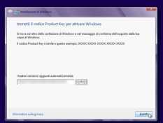 inserimento codice attivazione