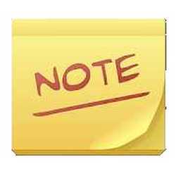 block notes con scritta note