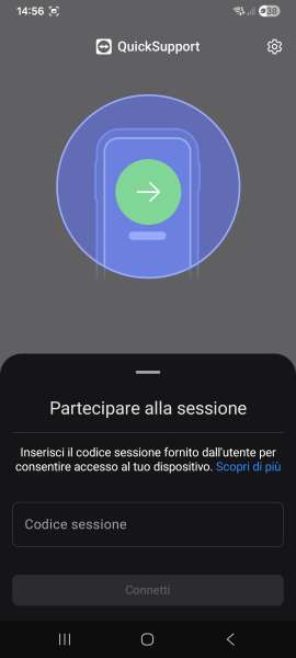 sessione casella del codice sessione